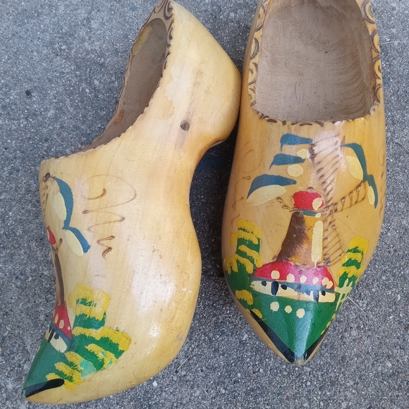 Holland Kids wooden clogs hand painted wearable, Halloween